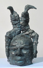 L'île - bronze cire perdue (pièce unique) -  18 x 10 x 11 cm