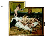 After Cézanne - huile sur toile - 214 x 215 cm (dimensions irrégulières) - (c) National Gallery of Australia, Canberra,  L. Freud - 2000