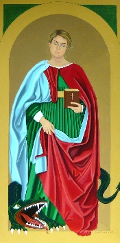 Sainte-Marguerite - gouache sur toile - 120 x 60 cm